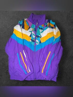 Vintage Traxton 80s/90s Colorblock Windbreaker Jacket – Size L